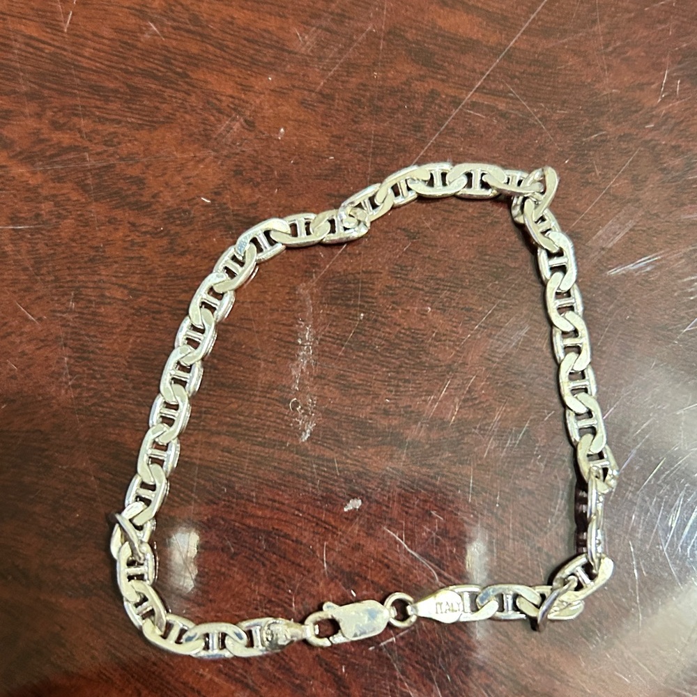 Elegant Silver Chain Bracelet made in Italy 9.25 marked NEW